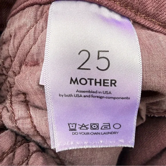 Mother The Rocky Rider Skimp High Rise‎ Skinny Jeans Mauve Wine Size 25 - Picture 8 of 12